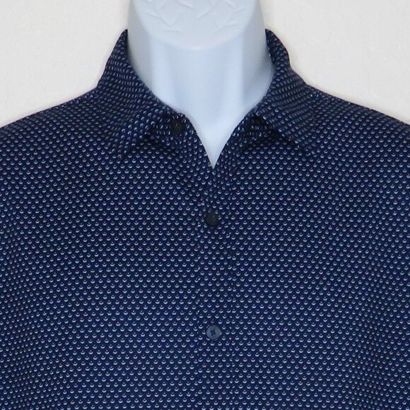 Rugby* Men's Short Sleeve Button Down Curved Hem Textured BOHO Shirt~ Medium - Picture 5 of 10